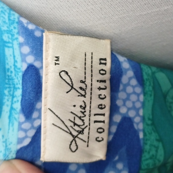 Kathie Lee collection blue multi pattern midi tank dress size 10 - Picture 11 of 16